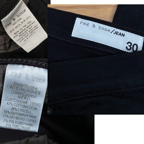 Rag & Bone Black Capri Jeans Mid Rise Minimalist Quiet Luxury Capsule Swiftie 30 - Picture 10 of 11